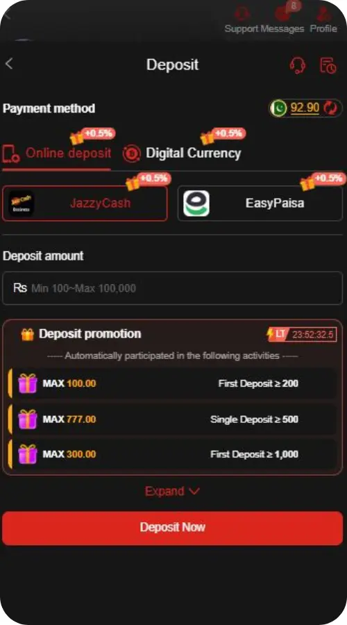 777SX Game add or withdrawal money